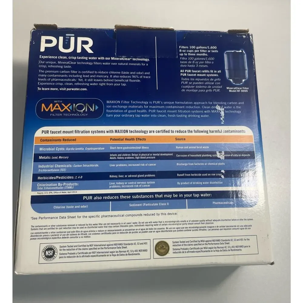 PUR PLUS Maxion Faucet Mount Filter White Finish + 2 Filters 3333B